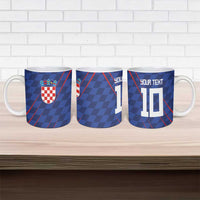 Custom Croatia National Football Ceramic Mug The Checkered Blue Version - Wonder Print Shop