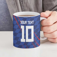 Custom Croatia National Football Ceramic Mug The Checkered Blue Version - Wonder Print Shop