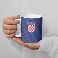 Custom Croatia National Football Ceramic Mug The Checkered Blue Version - Wonder Print Shop