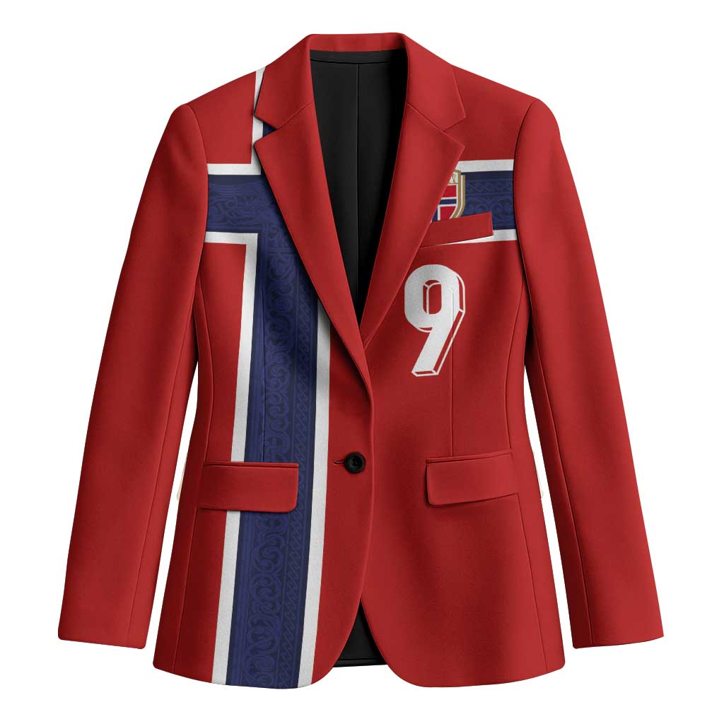 Custom Norway Football Blazer Cross Nordic Knot Pattern National Flag Style