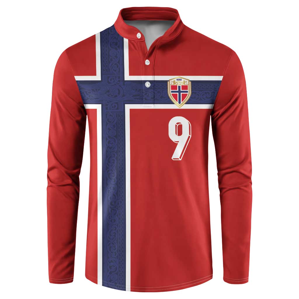 Custom Norway Football Button Sweatshirt Cross Nordic Knot Pattern National Flag Style