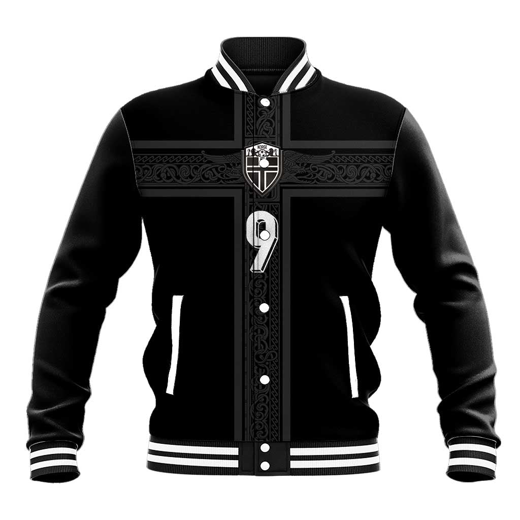 Custom Norway Football Baseball Jacket Cross Nordic Knot Pattern