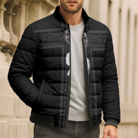 Custom Norway Football Bomber Puffer Jacket Cross Nordic Knot Pattern