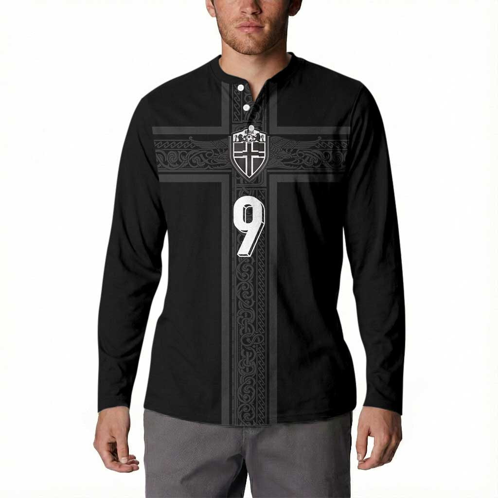 Custom Norway Football Button Sweatshirt Cross Nordic Knot Pattern