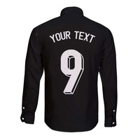 Custom Norway Football Long Sleeve Button Shirt Cross Nordic Knot Pattern