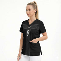 Custom Norway Football Scrub Top Cross Nordic Knot Pattern