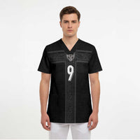 Custom Norway Football Scrub Top Cross Nordic Knot Pattern