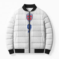 Custom Norway Football Bomber Puffer Jacket Nordic Knot Pattern
