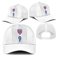 Custom Norway Football Mesh Trucker Cap Nordic Knot Pattern