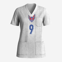 Custom Norway Football Scrub Top Nordic Knot Pattern