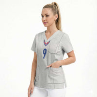 Custom Norway Football Scrub Top Nordic Knot Pattern