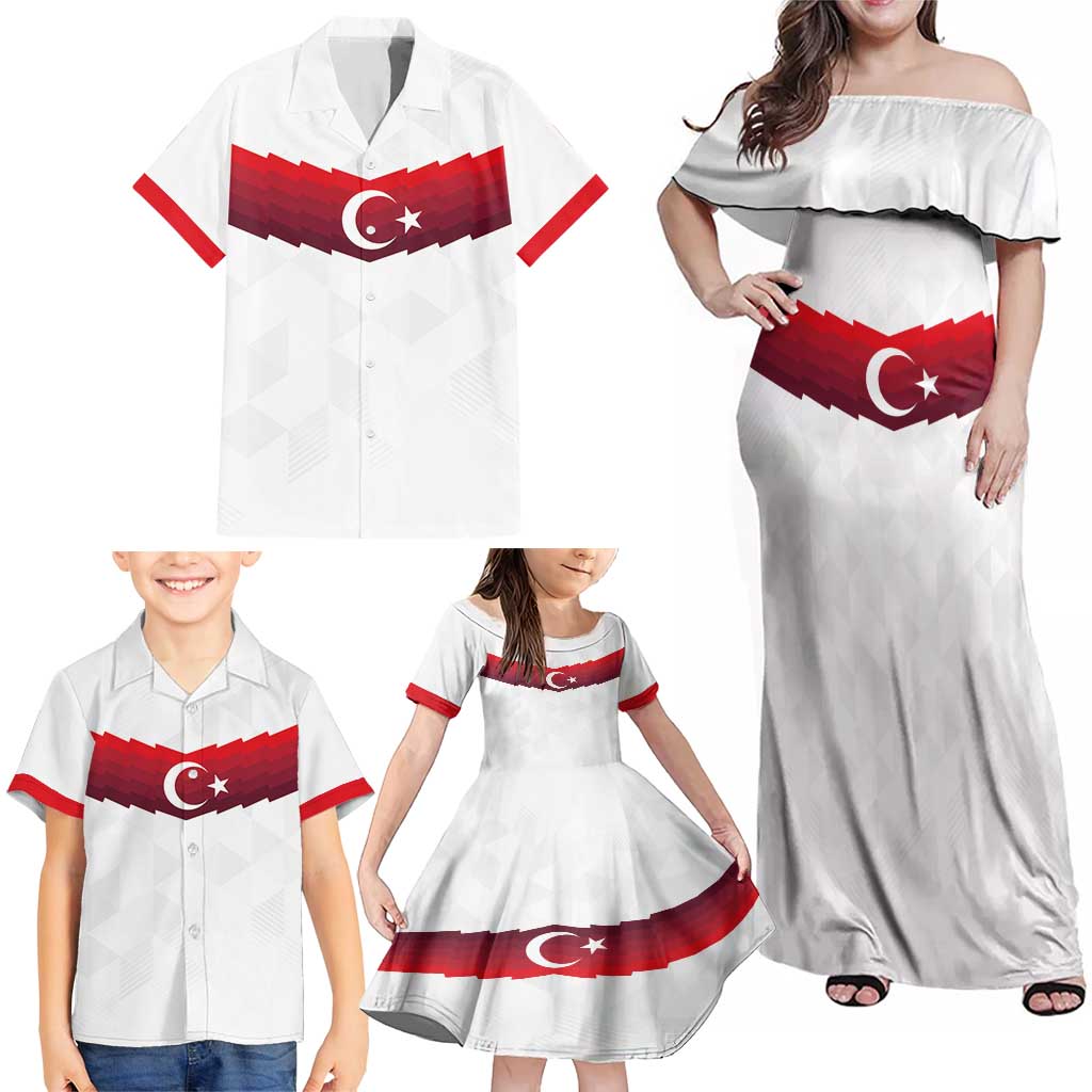 Turkey Football 2024 Go Champion Family Matching Off Shoulder Maxi Dress and Hawaiian Shirt - Wonder Print Shop