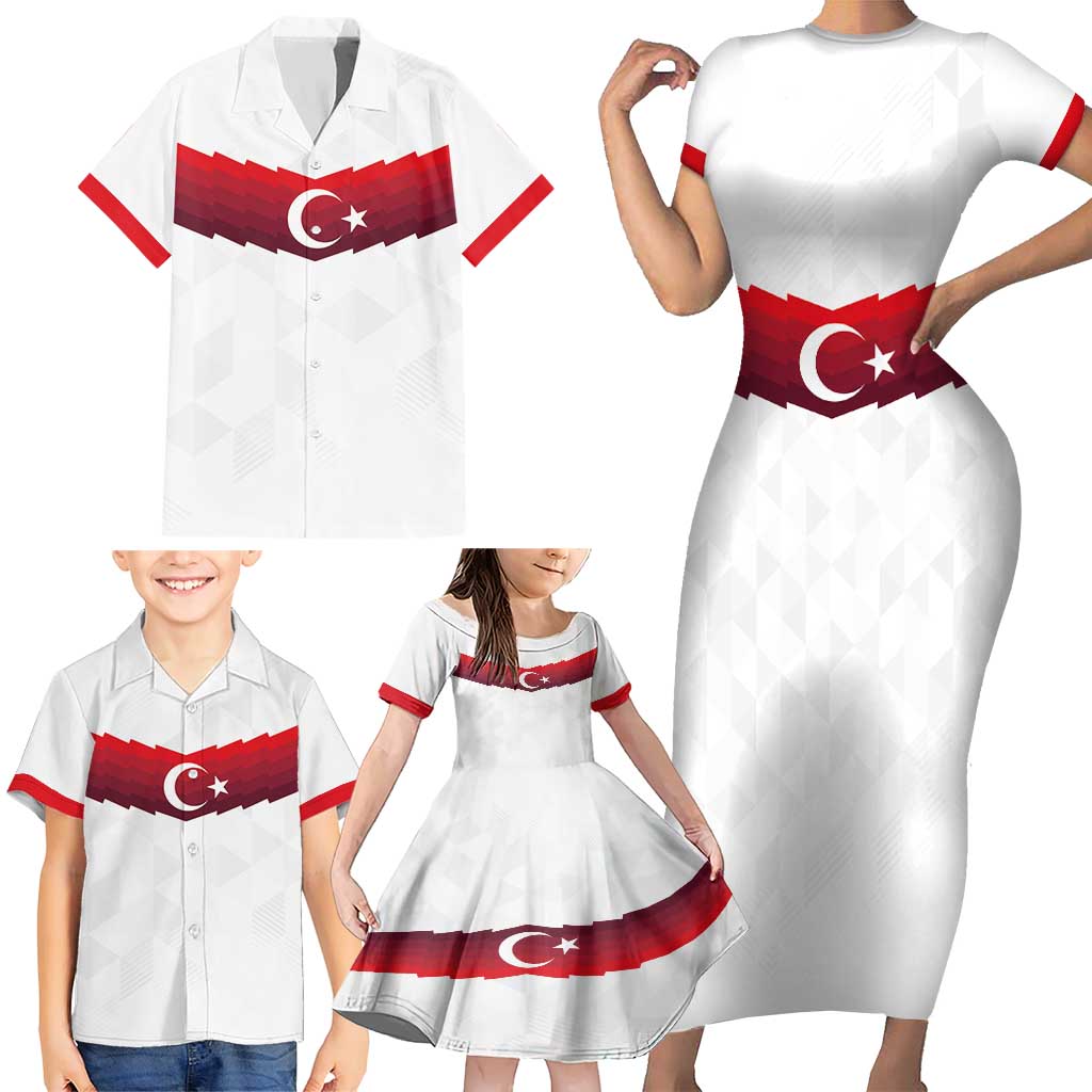 Turkey Football 2024 Go Champion Family Matching Short Sleeve Bodycon Dress and Hawaiian Shirt - Wonder Print Shop