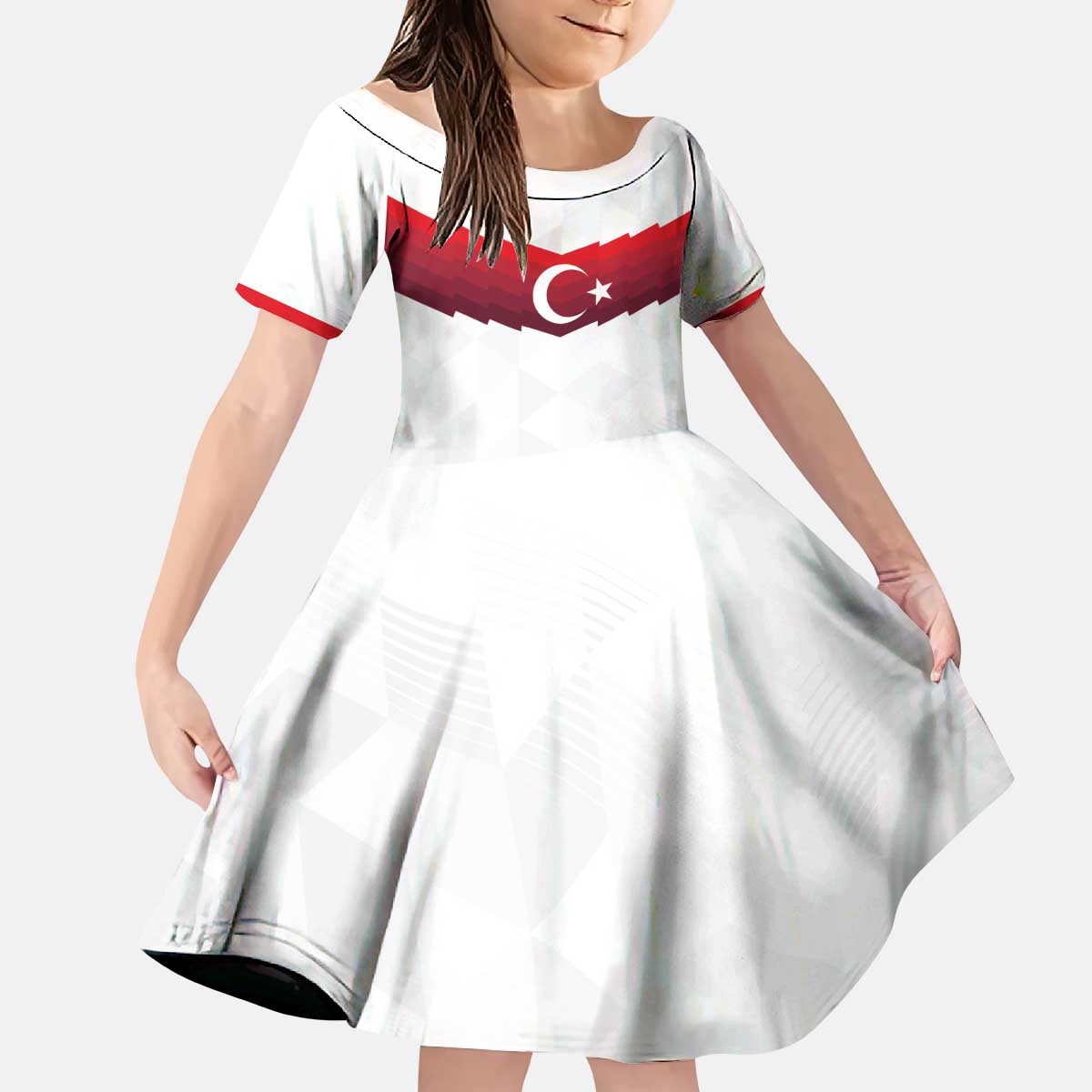 Turkey Football 2024 Go Champion Kid Short Sleeve Dress - Wonder Print Shop