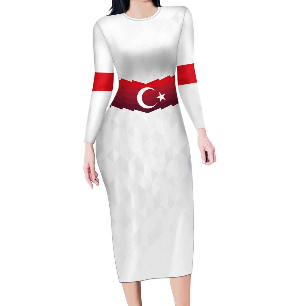 Turkey Football 2024 Go Champion Long Sleeve Bodycon Dress - Wonder Print Shop