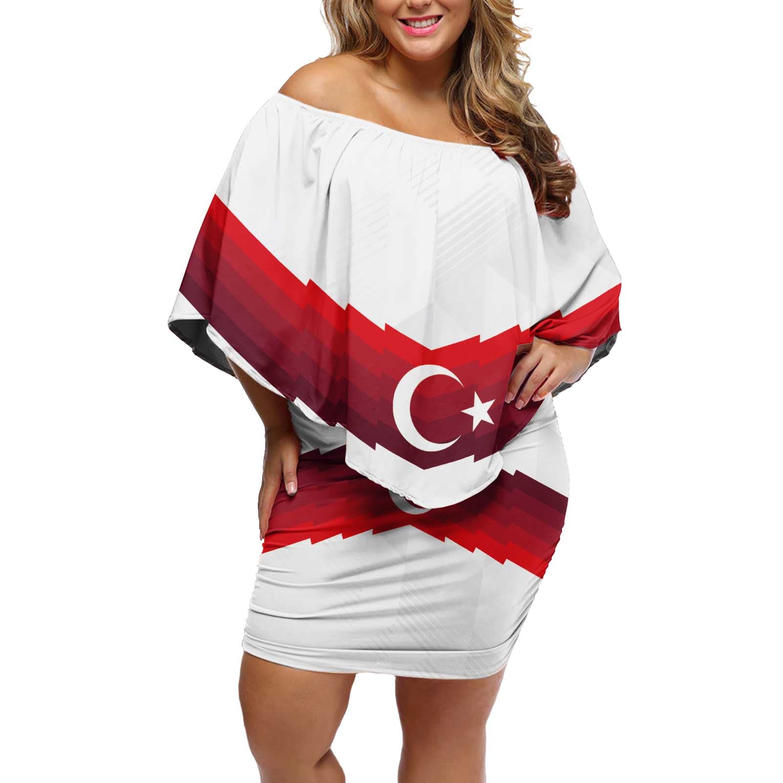 Turkey Football 2024 Go Champion Off Shoulder Short Dress - Wonder Print Shop