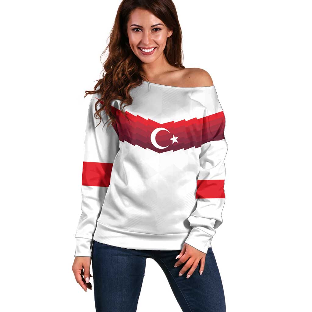 Turkey Football 2024 Go Champion Off Shoulder Sweater - Wonder Print Shop