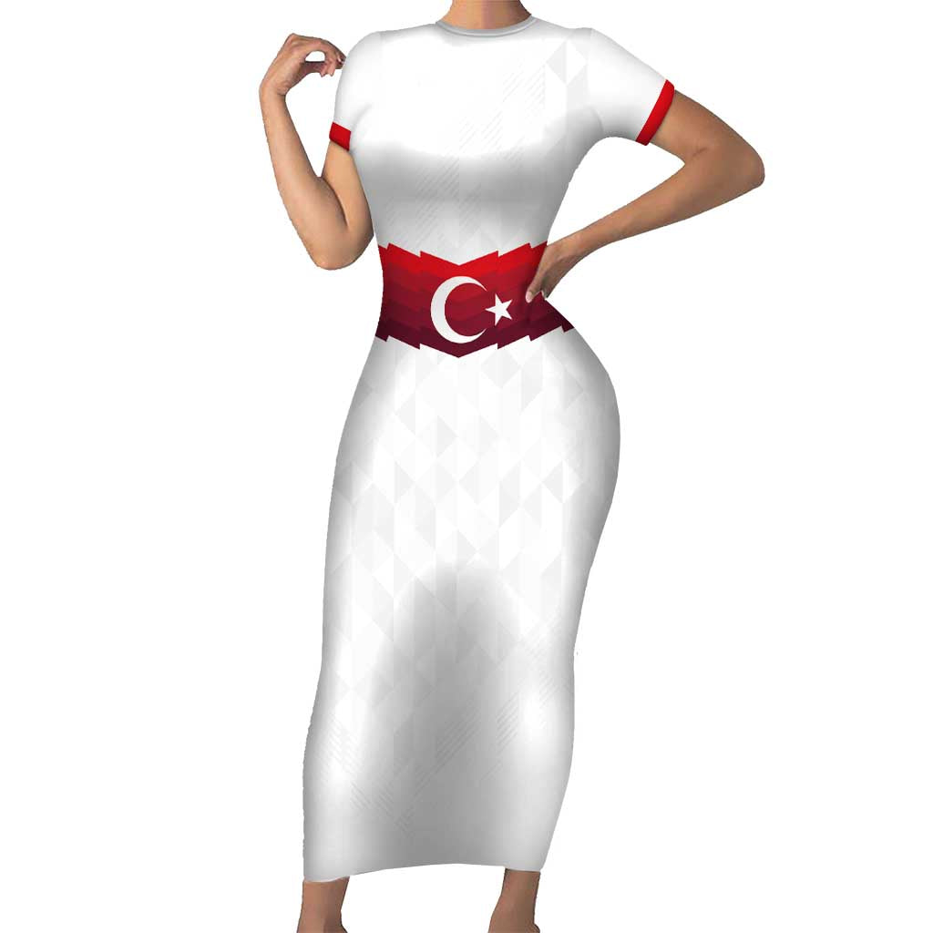 Turkey Football 2024 Go Champion Short Sleeve Bodycon Dress - Wonder Print Shop