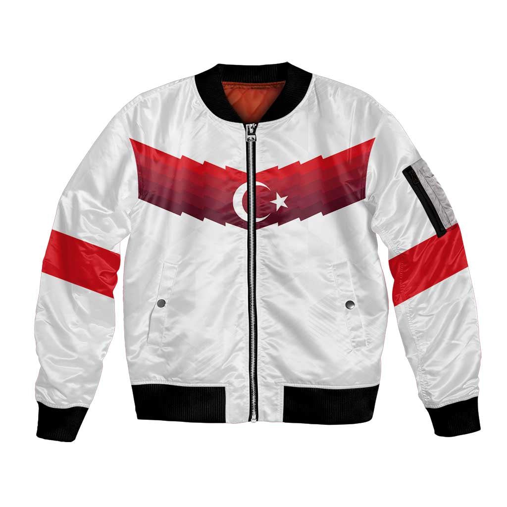 Turkey Football 2024 Go Champion Sleeve Zip Bomber Jacket - Wonder Print Shop