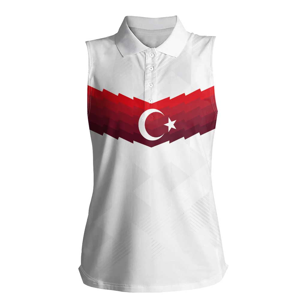 Turkey Football 2024 Go Champion Women Sleeveless Polo Shirt - Wonder Print Shop