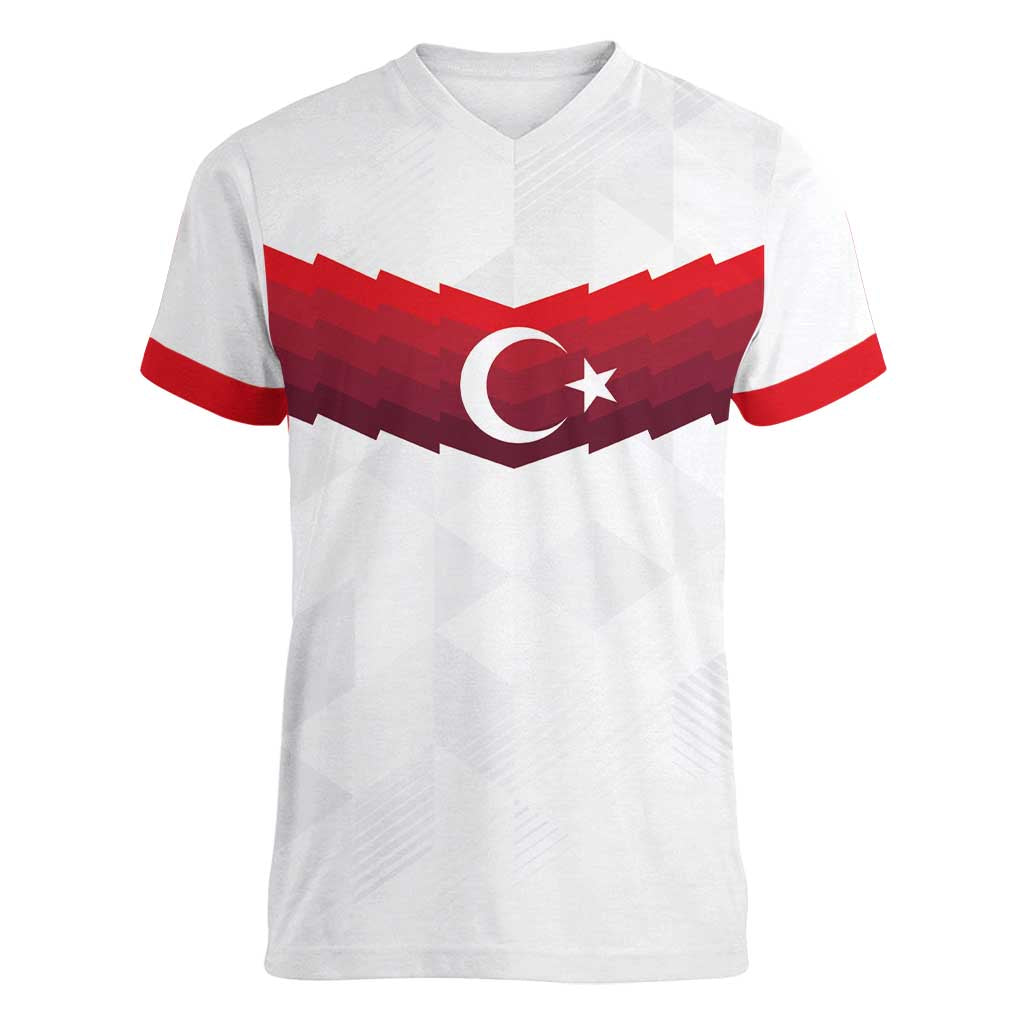 Turkey Football 2024 Go Champion Women V-Neck T-Shirt - Wonder Print Shop