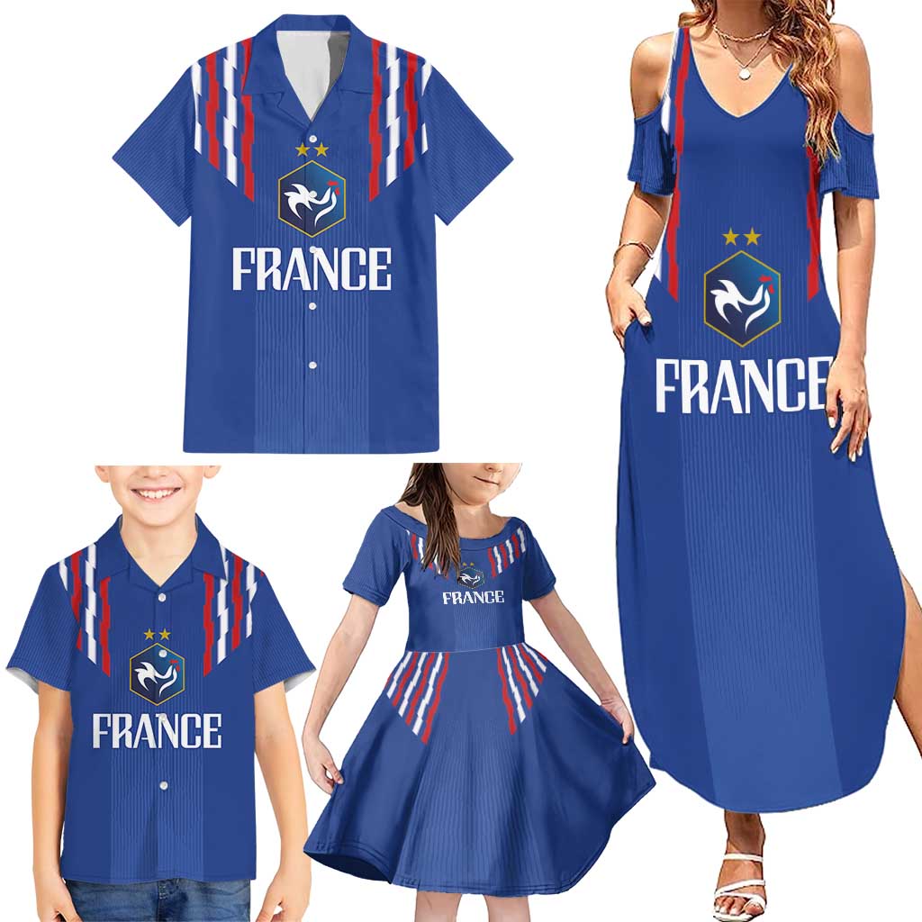 France Football 2024 Go Champion Family Matching Summer Maxi Dress and Hawaiian Shirt - Wonder Print Shop