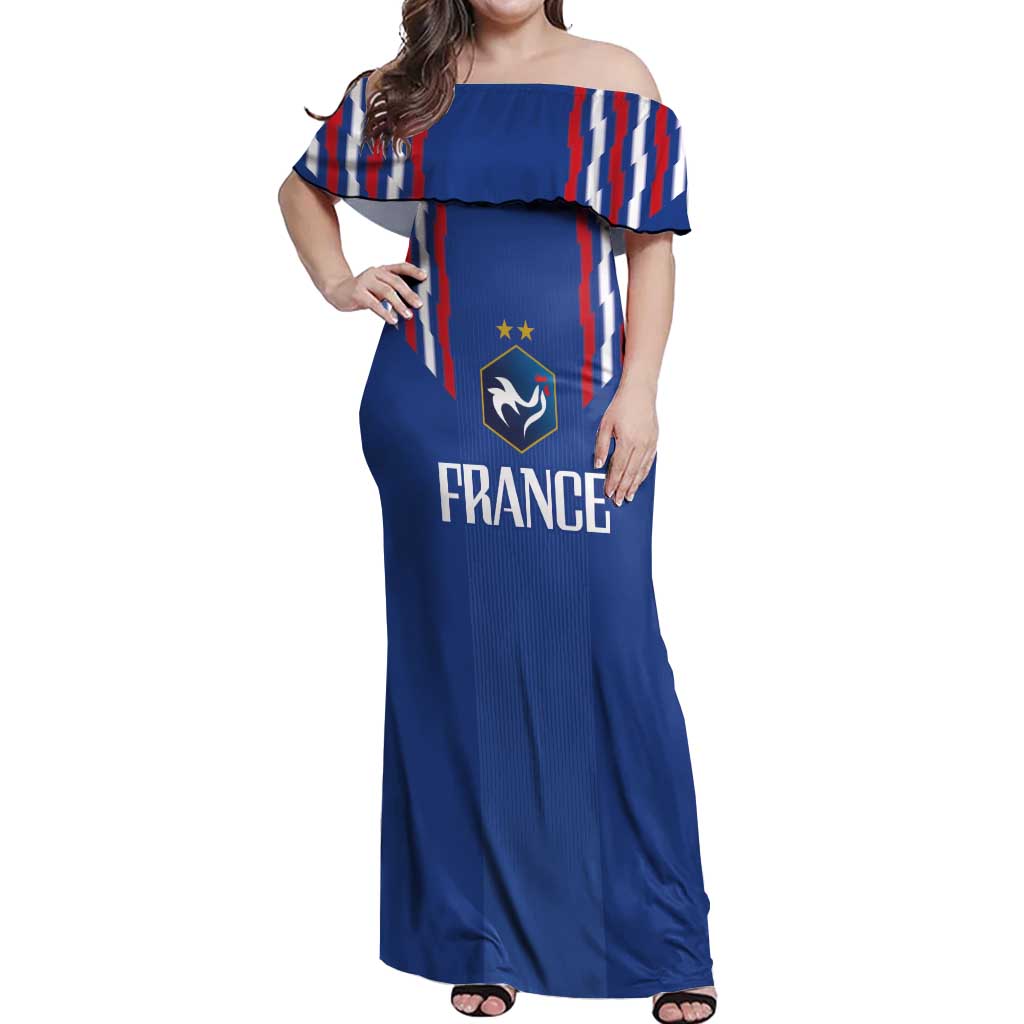 France Football 2024 Go Champion Off Shoulder Maxi Dress - Wonder Print Shop