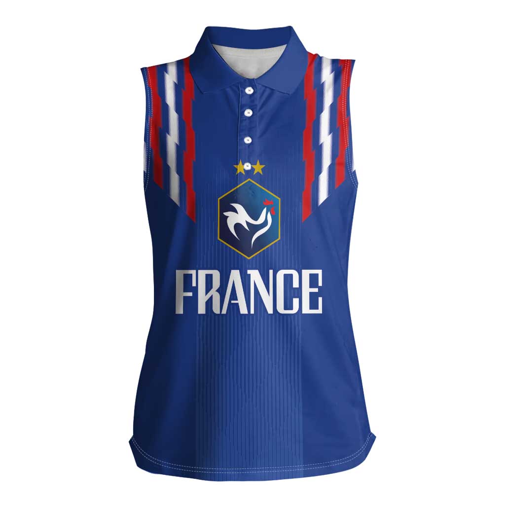 France Football 2024 Go Champion Women Sleeveless Polo Shirt - Wonder Print Shop