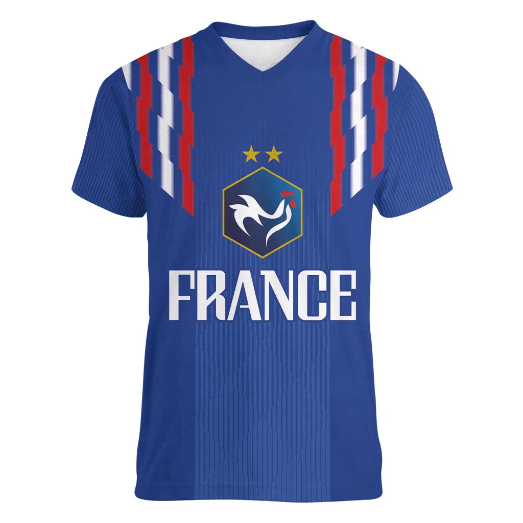 France Football 2024 Go Champion Women V-Neck T-Shirt - Wonder Print Shop