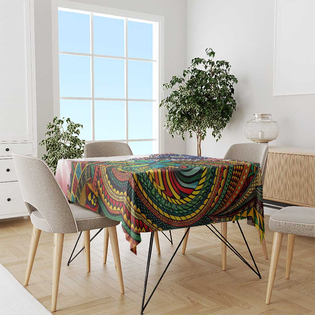 Caribbean American Together Tablecloth USA Flag Eagle and Coloful Palm Tree - Wonder Print Shop