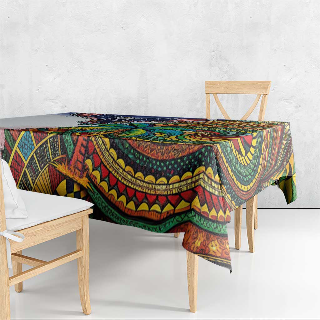 Caribbean American Together Tablecloth USA Flag Eagle and Coloful Palm Tree - Wonder Print Shop