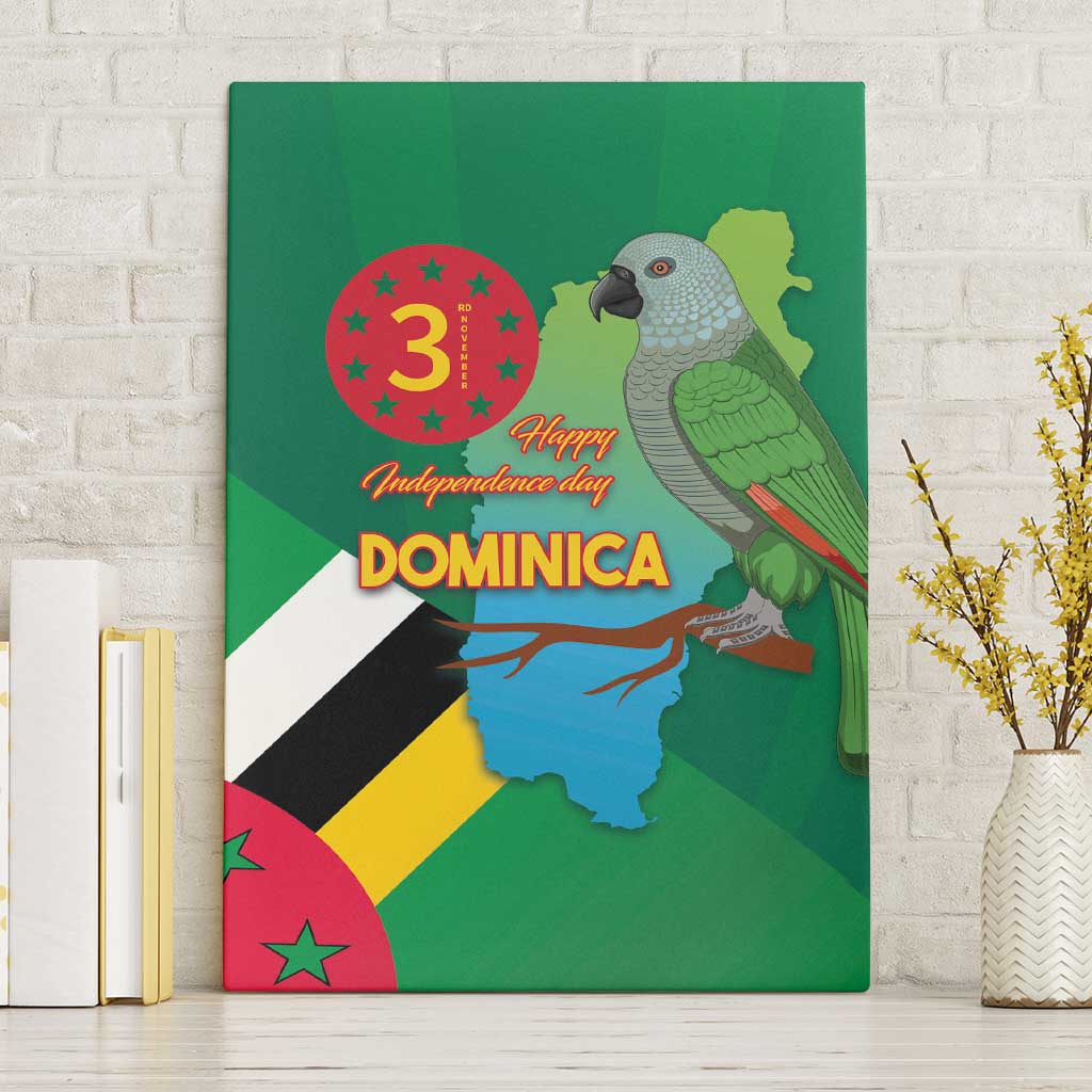 Dominica Independence Day Canvas Wall Art Imperial Amazon With National Flag and Map - Wonder Print Shop