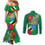 Dominica Independence Day Couples Matching Mermaid Dress and Long Sleeve Button Shirt Imperial Amazon With National Flag and Map