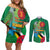 Dominica Independence Day Couples Matching Off Shoulder Short Dress and Long Sleeve Button Shirt Imperial Amazon With National Flag and Map - Wonder Print Shop