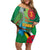 Dominica Independence Day Family Matching Off Shoulder Short Dress and Hawaiian Shirt Imperial Amazon With National Flag and Map - Wonder Print Shop