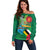 Dominica Independence Day Off Shoulder Sweater Imperial Amazon With National Flag and Map - Wonder Print Shop