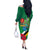 Dominica Independence Day Off The Shoulder Long Sleeve Dress Imperial Amazon With National Flag and Map - Wonder Print Shop