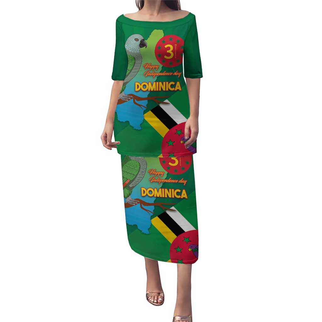 Dominica Independence Day Puletasi Imperial Amazon With National Flag and Map - Wonder Print Shop