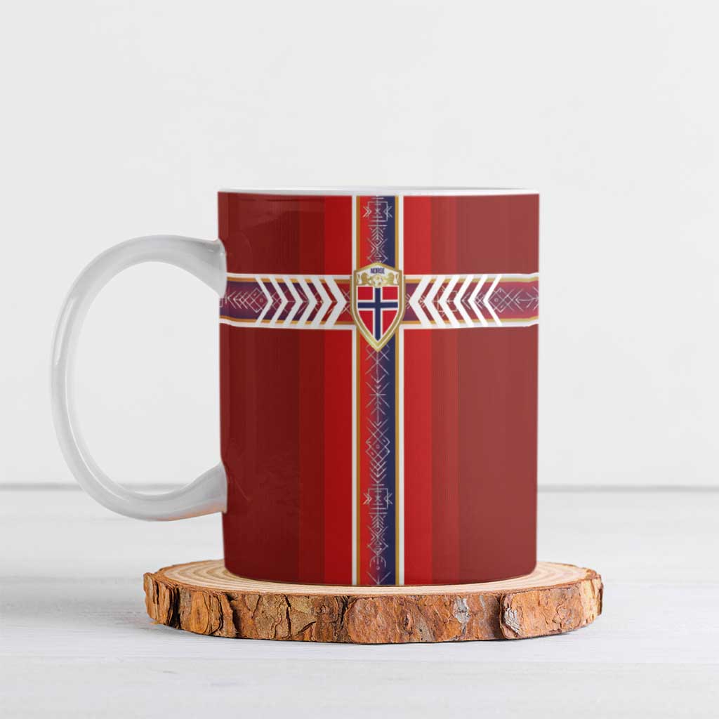 Custom Norway National Football Ceramic Mug Vikings Heritage Sporty Style - Wonder Print Shop
