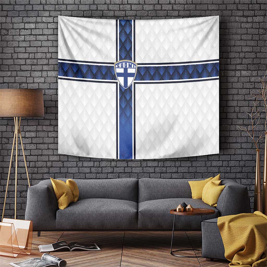 Finland National Football Tapestry Pine Trees with Diamond Shapes - Wonder Print Shop