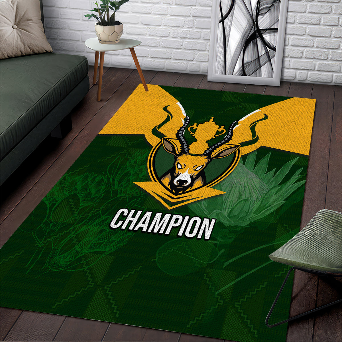 South Africa Rugby Area Rug Springbok Mascot History Champion World Rugby 2023 - Wonder Print Shop