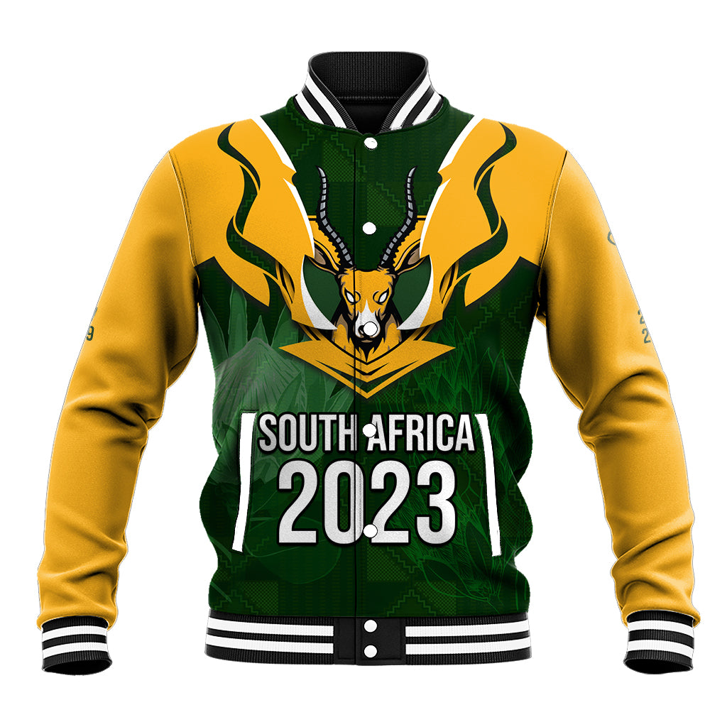 South Africa Rugby Baseball Jacket Springbok Mascot History Champion World Rugby 2023 - Wonder Print Shop