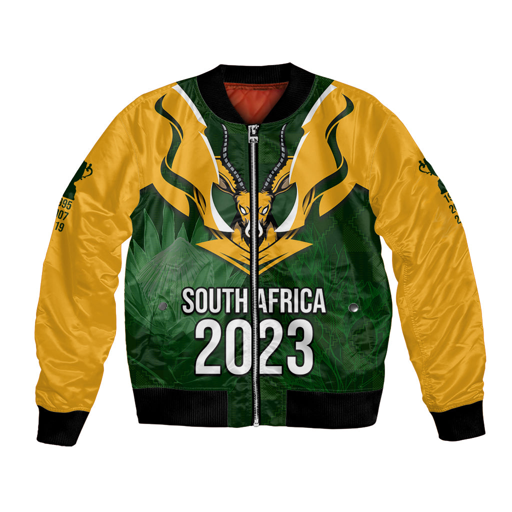 South Africa Rugby Bomber Jacket Springbok Mascot History Champion World Rugby 2023 - Wonder Print Shop