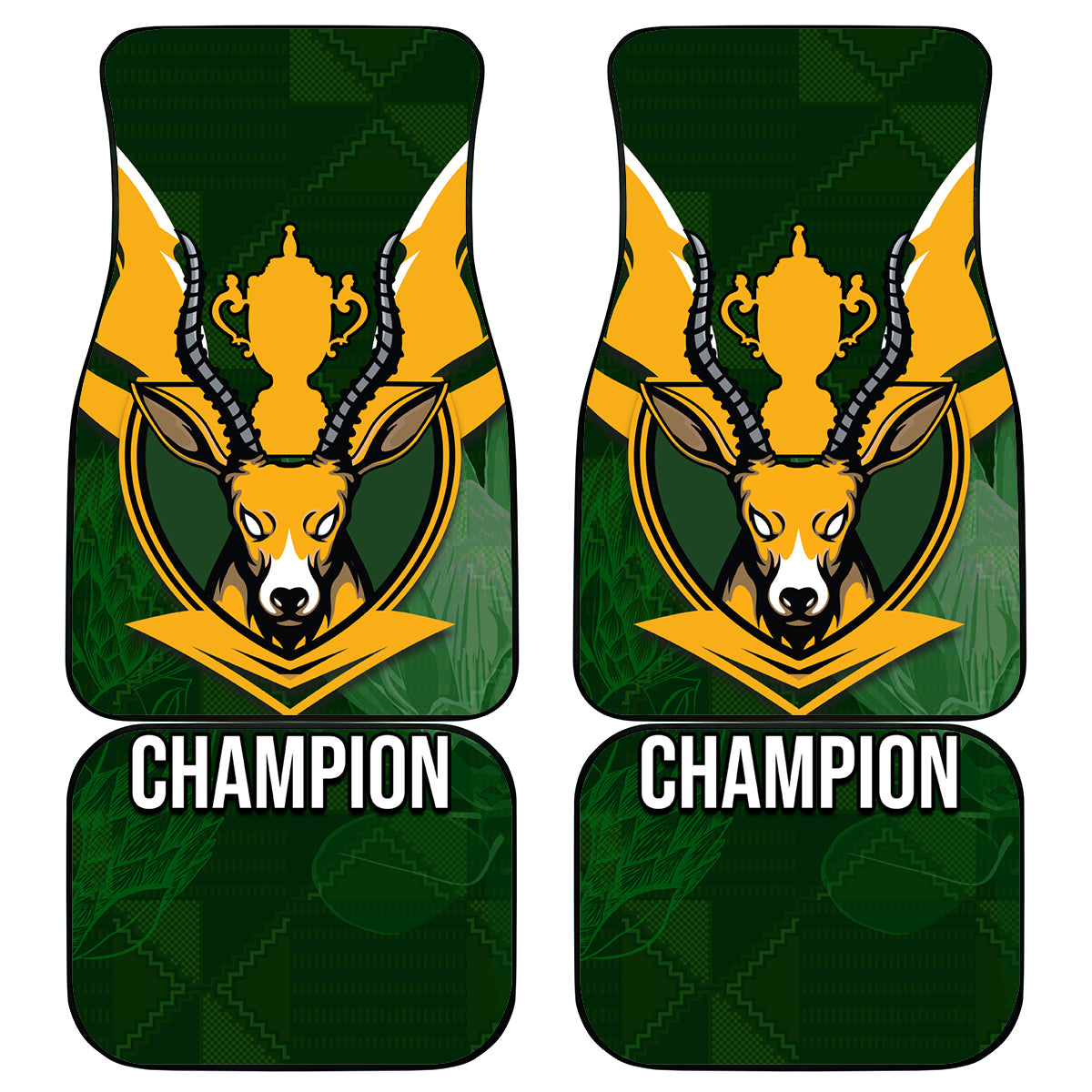 South Africa Rugby Car Mats Springbok Mascot History Champion World Rugby 2023 - Wonder Print Shop