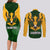 South Africa Rugby Couples Matching Long Sleeve Bodycon Dress and Long Sleeve Button Shirt Springbok Mascot History Champion World Rugby 2023 - Wonder Print Shop