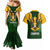 South Africa Rugby Couples Matching Mermaid Dress and Hawaiian Shirt Springbok Mascot History Champion World Rugby 2023 - Wonder Print Shop