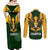 South Africa Rugby Couples Matching Off Shoulder Maxi Dress and Long Sleeve Button Shirt Springbok Mascot History Champion World Rugby 2023 - Wonder Print Shop