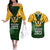 South Africa Rugby Couples Matching Off The Shoulder Long Sleeve Dress and Hawaiian Shirt Springbok Mascot History Champion World Rugby 2023 - Wonder Print Shop