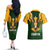 South Africa Rugby Couples Matching Off The Shoulder Long Sleeve Dress and Hawaiian Shirt Springbok Mascot History Champion World Rugby 2023 - Wonder Print Shop