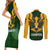 South Africa Rugby Couples Matching Short Sleeve Bodycon Dress and Long Sleeve Button Shirt Springbok Mascot History Champion World Rugby 2023 - Wonder Print Shop